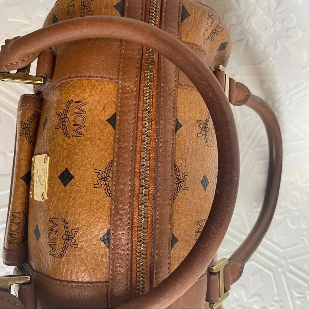 MCMβ Cognac Brown Boston Bag Purse - Picture 8 of 15
